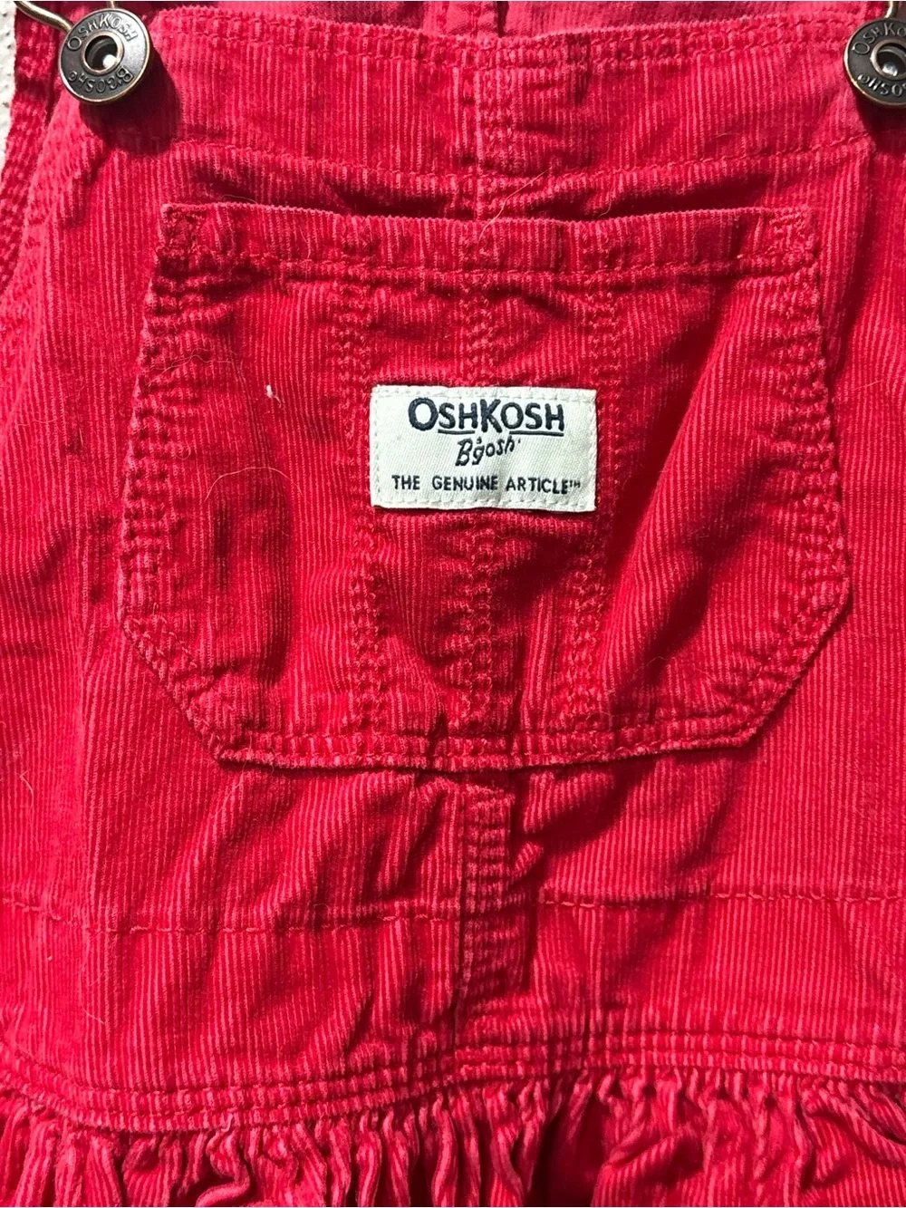 OshKosh B'gosh Red Corduroy overall Dress for toddler girls